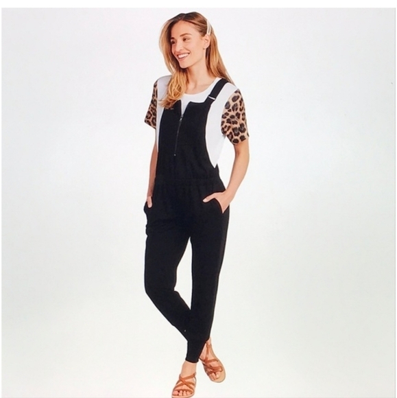 TEREZ Jumpsuit Sz M Zip Up Front Jogger Tampered Leg Elastic Waist Pockets - Picture 12 of 12